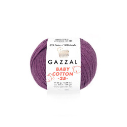 Пряжа Gazzal Baby Cotton 25 3441-Фиолетовый