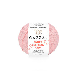 Пряжа Gazzal Baby Cotton 25 3444-Пудра