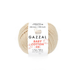 Пряжа Gazzal Baby Cotton 25 3445-Бежевый