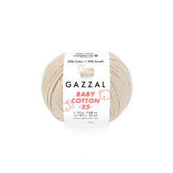Пряжа Gazzal Baby Cotton 25 3446-Бежевый