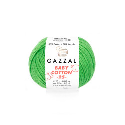 Пряжа Gazzal Baby Cotton 25 3448-Зеленый