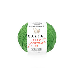 Пряжа Gazzal Baby Cotton 25 3449-Зеленый
