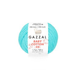 Пряжа Gazzal Baby Cotton 25 3451-Бирюза