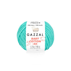 Пряжа Gazzal Baby Cotton 25 3452-Бирюза