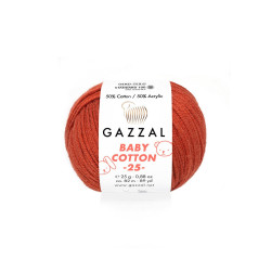 Пряжа Gazzal Baby Cotton 25 3453-Терракот