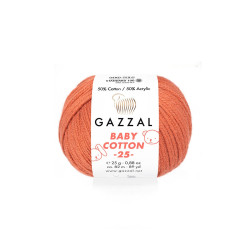 Пряжа Gazzal Baby Cotton 25 3454-Терракот