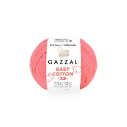 Пряжа Gazzal Baby Cotton 25 3460-Рожевий