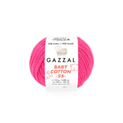 Пряжа Gazzal Baby Cotton 25 3461-Фуксия