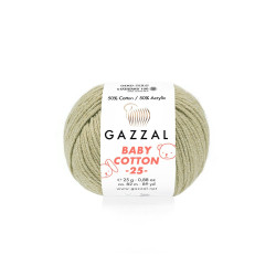 Пряжа Gazzal Baby Cotton 25 3464-Оливковий