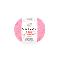 Пряжа Gazzal Baby Cotton 25 3468-Рожевий