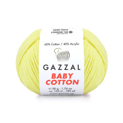 Пряжа Gazzal Baby Cotton 3413 Лимон