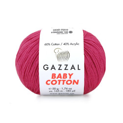 Пряжа Gazzal Baby Cotton 3415 Малиновий