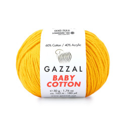 Пряжа Gazzal Baby Cotton 3417 Жовтий