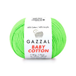 Пряжа Gazzal Baby Cotton 3427 Салатовий