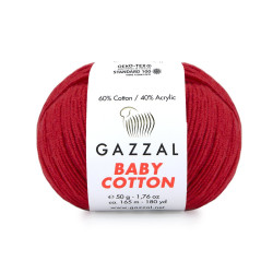Пряжа Gazzal Baby Cotton 3439 Червоний