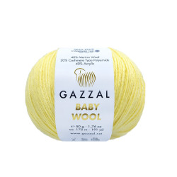 Пряжа Gazzal Baby Wool 833 Світло-жовтий