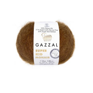 Пряжа Gazzal Super Kid Mohair 64401 Темно-коричневий