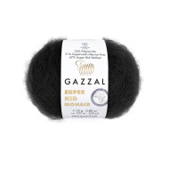 Пряжа Gazzal Super Kid Mohair 64409 Чорний