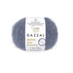 Пряжа Gazzal Super Kid Mohair 64411 Cірий
