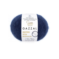 Пряжа Gazzal Super Kid Mohair 64417 Синій