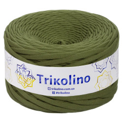 Пряжа трикотажна Trikolino 7-9 мм 100 м Оливково-зелений