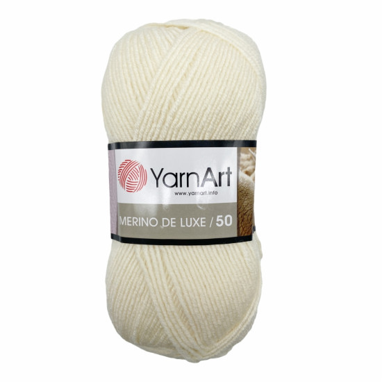 Пряжа YarnArt Merino De Luxe 50 502-Молочний