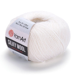 Пряжа YarnArt Silky Wool 347 Білий