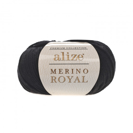 Пряжа Alize Merino Royal 60 Чорний