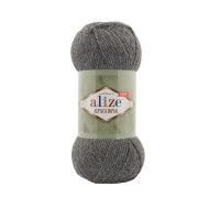 Пряжа Alize Alpaca Royal New 196 Темно-сірий меланж