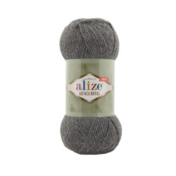Пряжа Alize Alpaca Royal New 196 Темно-серый меланж