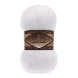 Пряжа Alize Angora Gold Simli 55 Белый