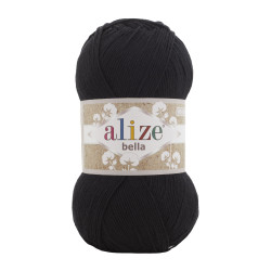 Пряжа Alize Bella 100 60-Чорний