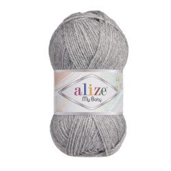 Пряжа Alize My Baby 21 Сірий меланж