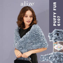 Пряжа Alize Puffy Fur 6107 сірий