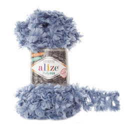 Пряжа Alize Puffy Fur 6106 сіро-блакитний