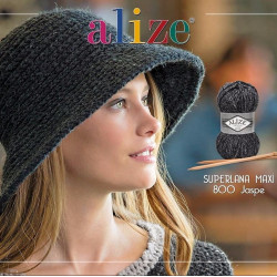 Пряжа Alize Superlana Maxi 800 антрацитовий жаспе