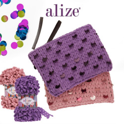 Пряжа Alize Puffy Fine 377 Ярко-розовый