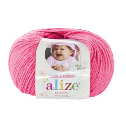 Пряжа Alize Baby Wool 33 Яскраво-рожевий