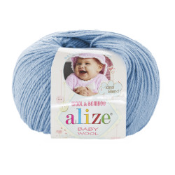 Пряжа Alize Baby Wool 350 Блакитний