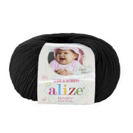 Пряжа Alize Baby Wool 60 Чорний