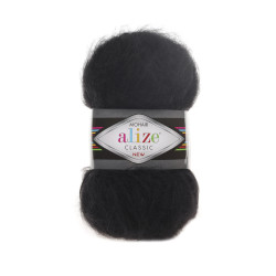 Пряжа Alize Mohair Classic 60 Чорний