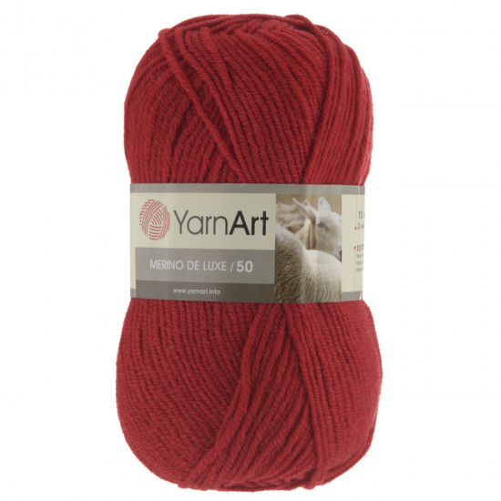 Пряжа YarnArt Merino De Luxe 50 576-Червоний